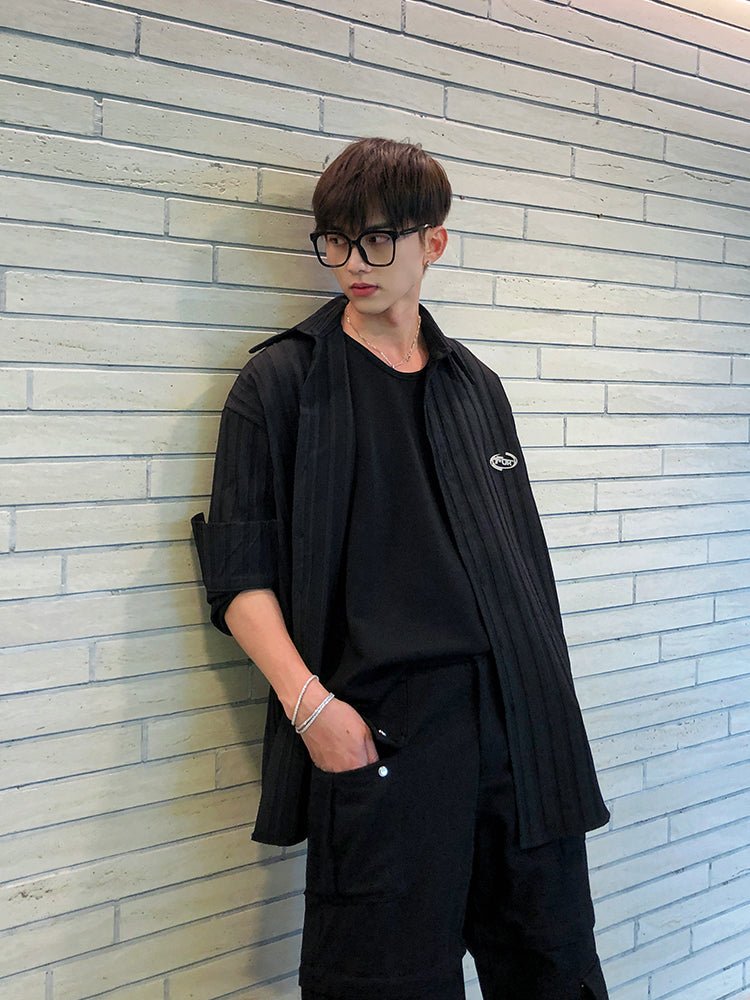 Draped Trend Casual Shirt SLL0021 - KBQUNQ｜韓国メンズファッション通販サイト