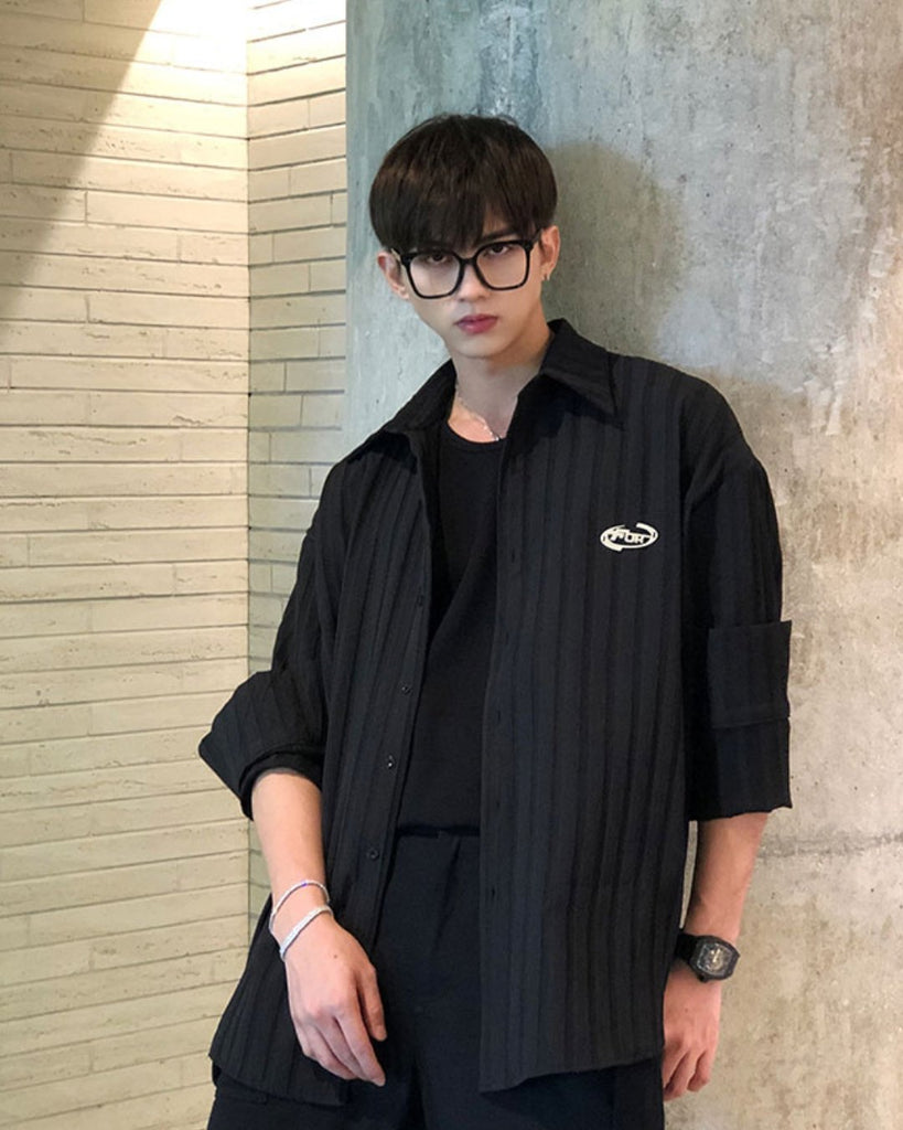 Draped Trend Casual Shirt SLL0021 - KBQUNQ｜韓国メンズファッション通販サイト