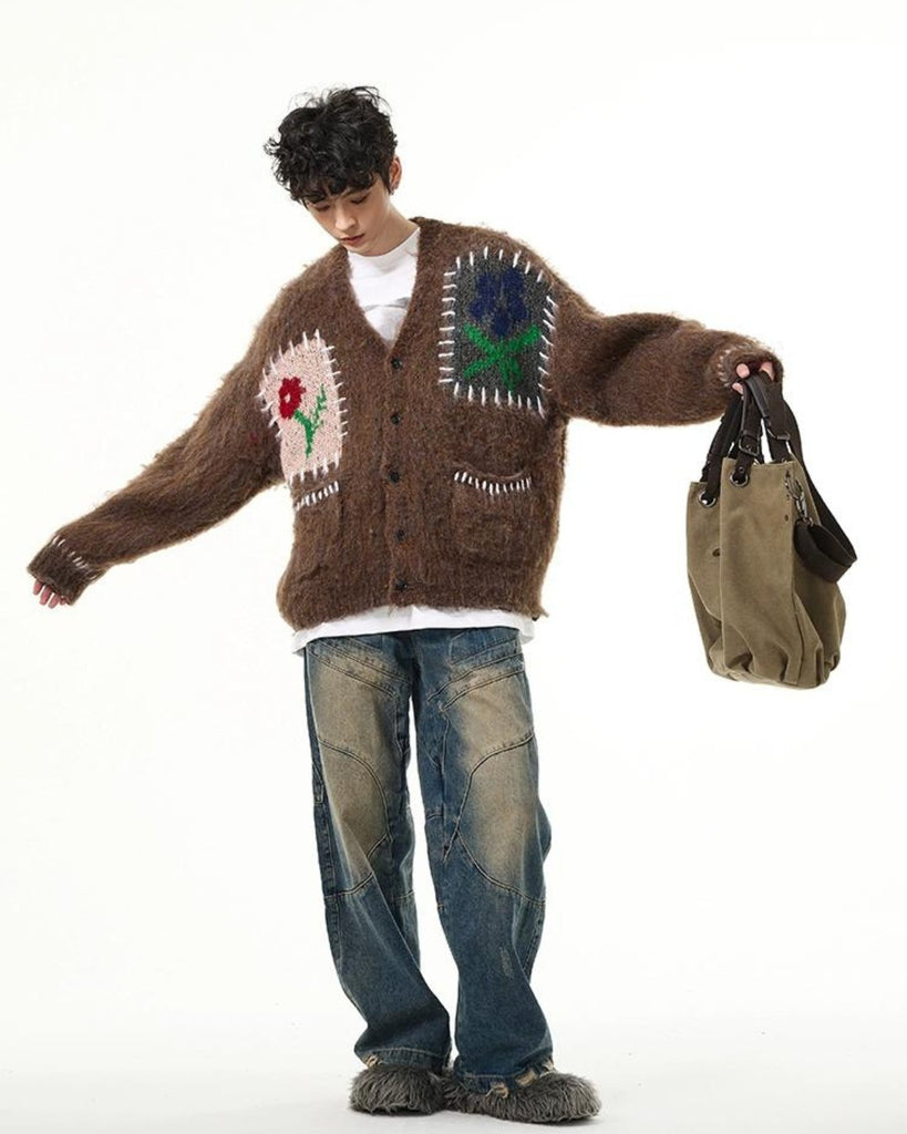 Embroidered Design Knitted Cardigan 77F0011 - KBQUNQ｜ファッション通販