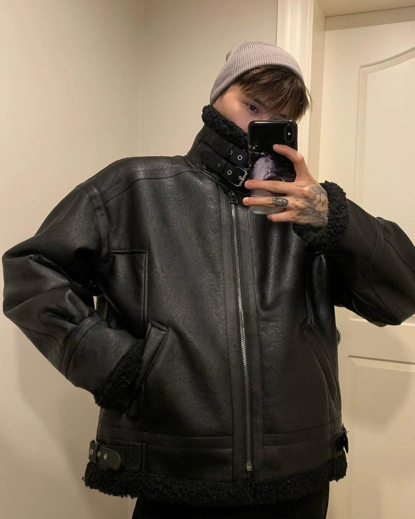 Faux Leather Boa Jacket CBJ0058 - KBQUNQ｜ファッション通販