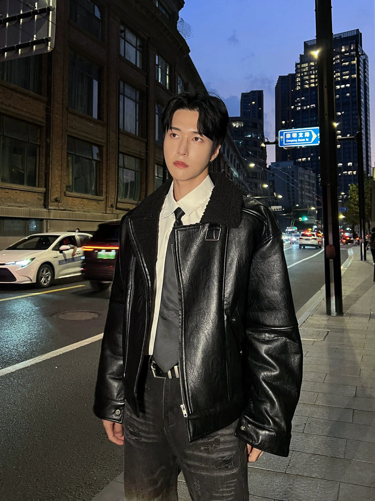 Faux Leather Bonding Jacket CHP0006 - KBQUNQ｜ファッション通販