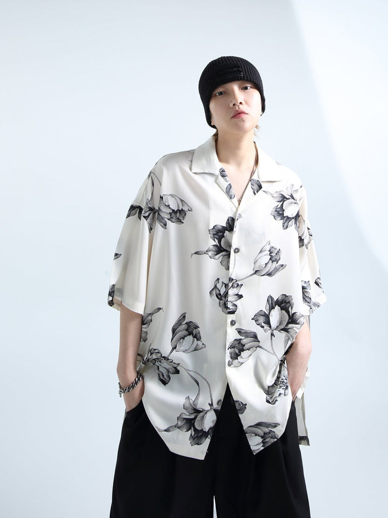 Flower Drape Retro Shirt GRN0002 - KBQUNQ｜韓国メンズファッション通販サイト