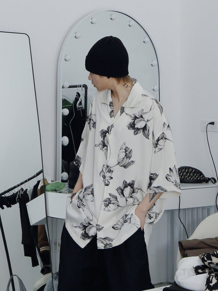 Flower Drape Retro Shirt GRN0002 - KBQUNQ｜韓国メンズファッション通販サイト