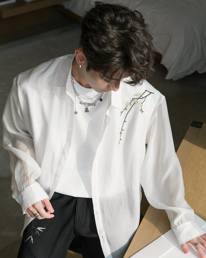 Flower Embroidery Shirt CCR0017 - KBQUNQ｜韓国メンズファッション通販サイト