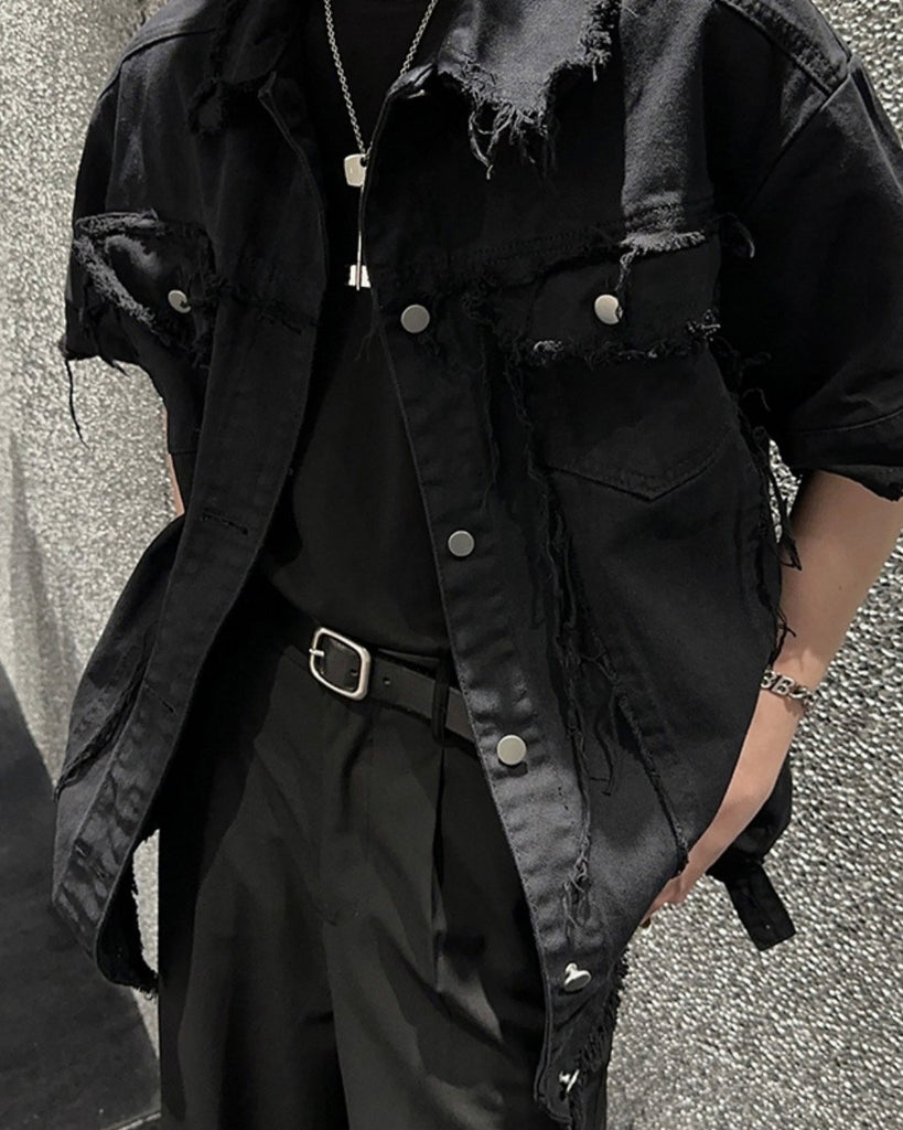 Fringe Denim Vest Jacket JMH0023 - KBQUNQ｜韓国メンズファッション通販サイト