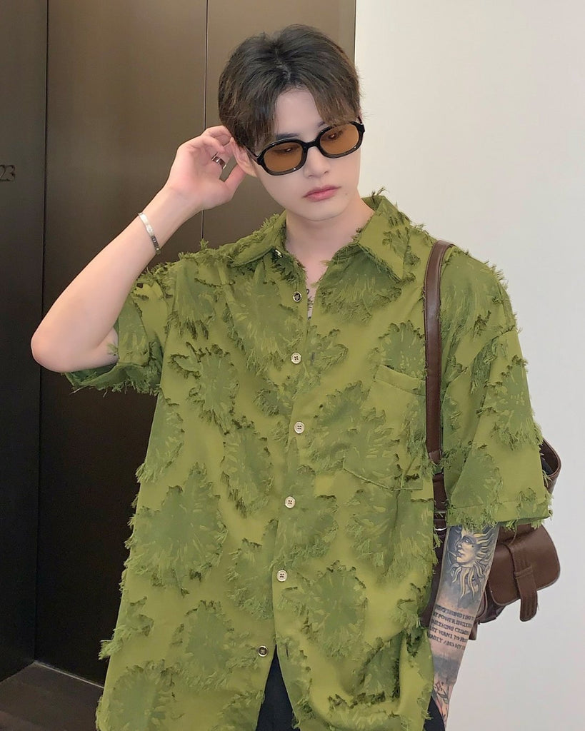 Fringe Design Short Sleeve Shirt CBJ0013 - KBQUNQ｜韓国メンズファッション通販サイト