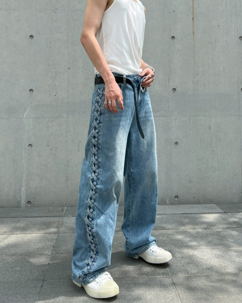 Front Pocket Lace Up Denim TNS0089 - KBQUNQ｜韓国メンズファッション通販サイト