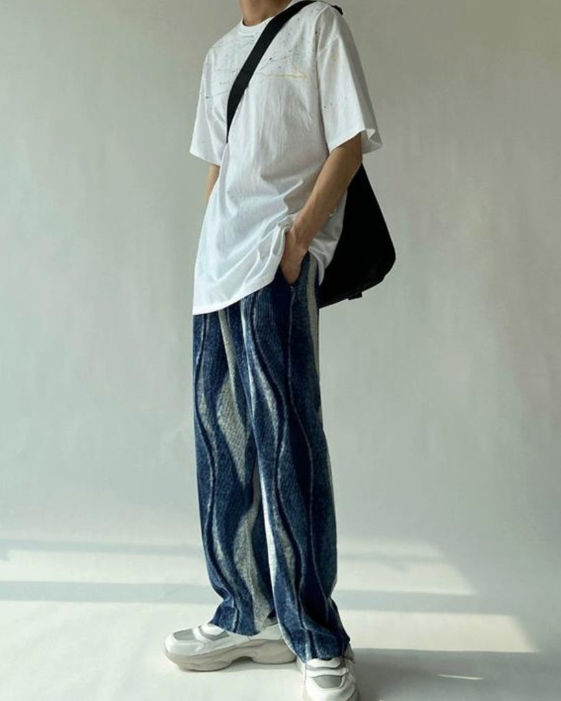 Full Pattern Pleated Easy Pants VCH0102 - KBQUNQ｜韓国メンズファッション通販サイト