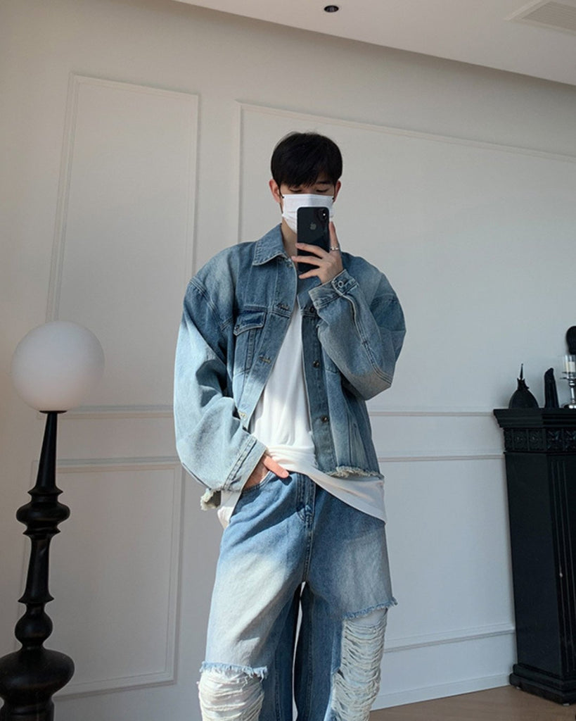 Gradient Denim Jacket BKC144 - KBQUNQ｜韓国メンズファッション通販サイト