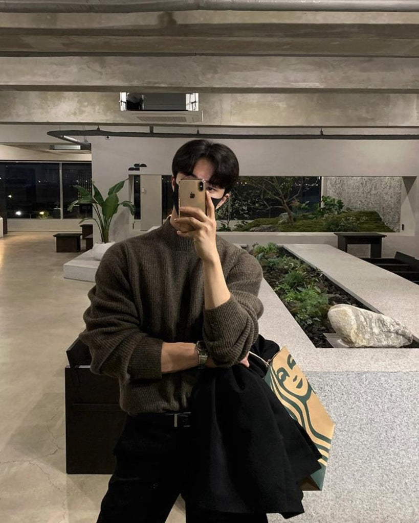 Half Turtleneck Rib Knit Sweater VCH0211 - KBQUNQ｜ファッション通販