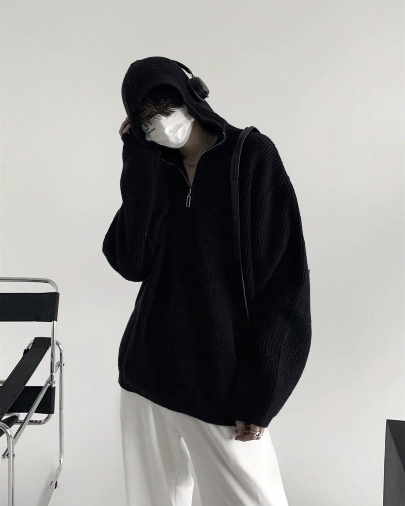 Half Zip Hood Loose Sweater AUW0005 - KBQUNQ｜ファッション通販