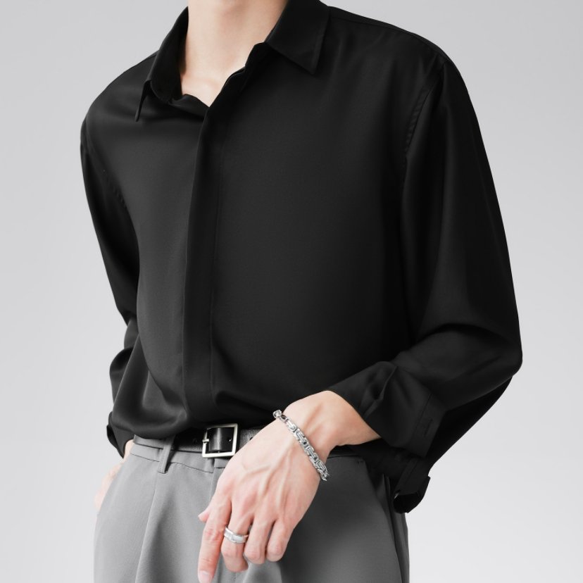 BASIC SIMPLE SATIN SHIRT KBQ0247 – KBQUNQ｜ファッション通販