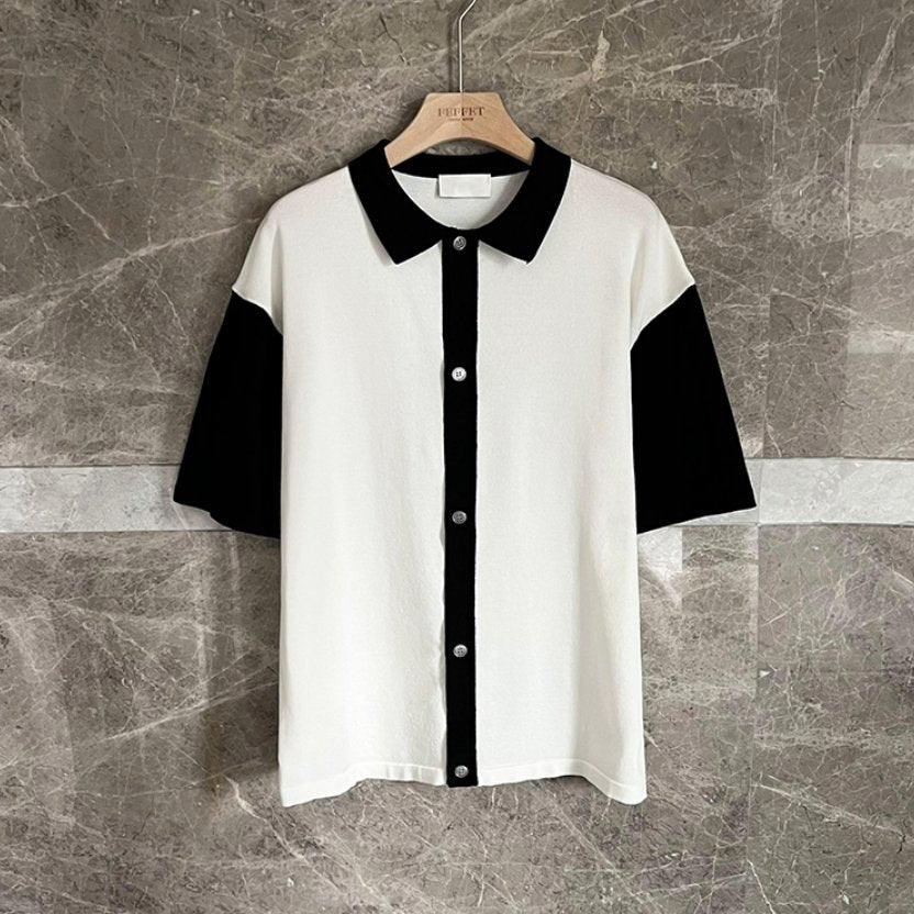 バイカラーシャツ【KBQ323】 - KBQUNQ｜韓国メンズファッション通販サイト