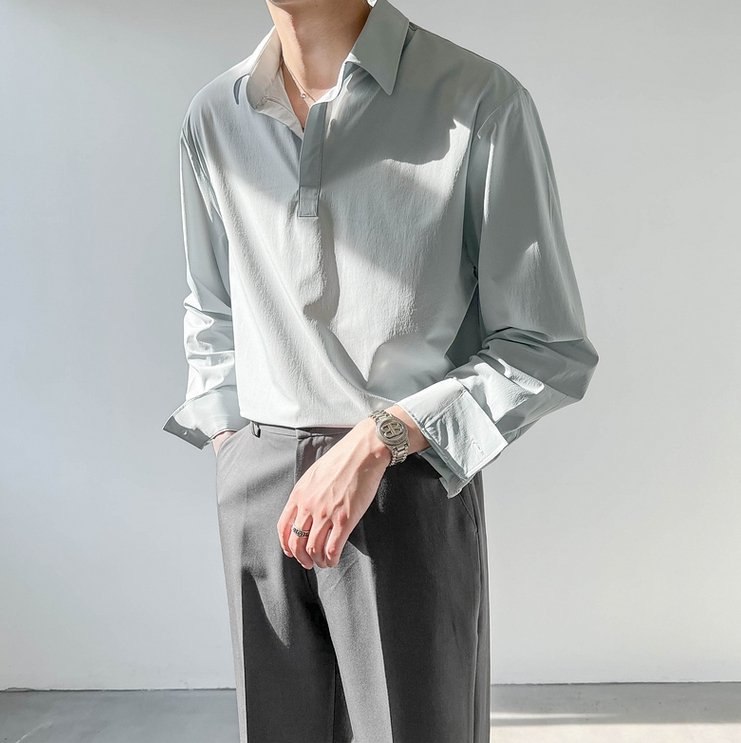 プルオーバー長袖シャツ【KBQ405】 - KBQUNQ｜韓国メンズファッション通販サイト