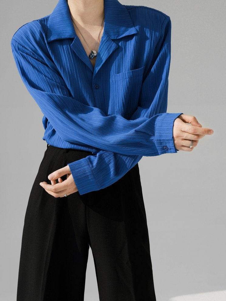 ウェーブオーバーシャツ【KBQ436】 - KBQUNQ｜韓国メンズファッション通販サイト