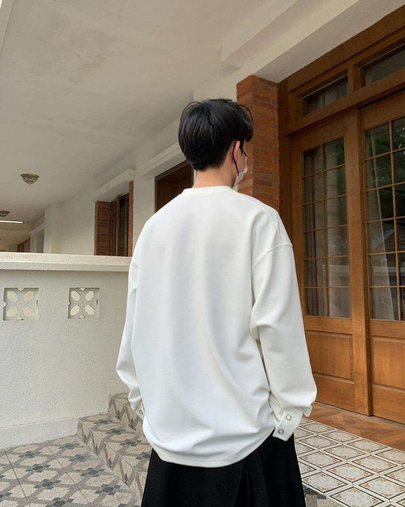 Key Neck Long Sleeve T-Shirt BKC0211 - KBQUNQ｜ファッション通販