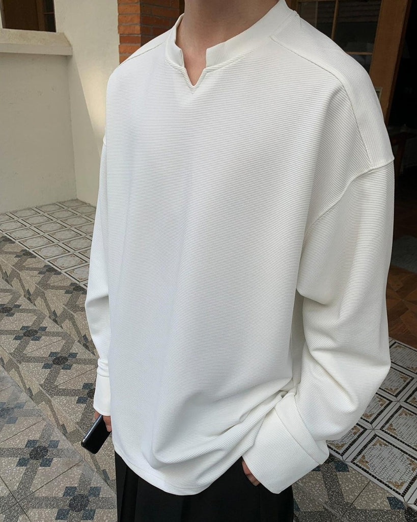 Key Neck Long Sleeve T-Shirt BKC0211 - KBQUNQ｜ファッション通販