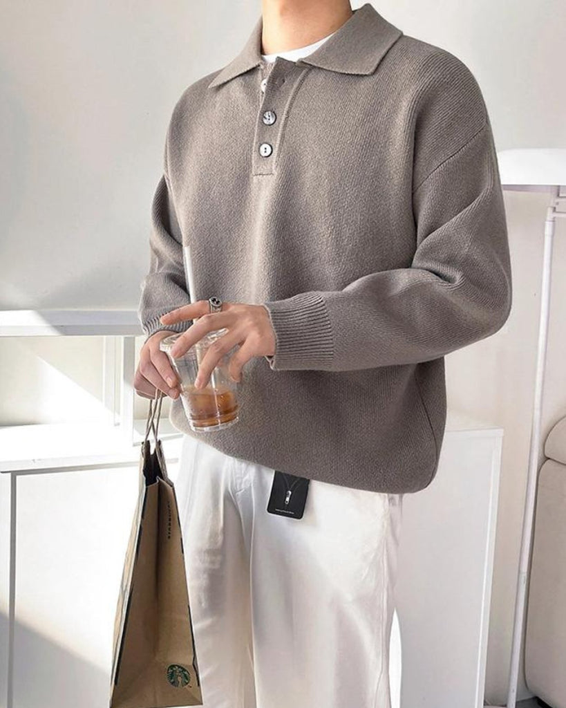 Knitted Polo Shirt VCH0137 - KBQUNQ｜ファッション通販