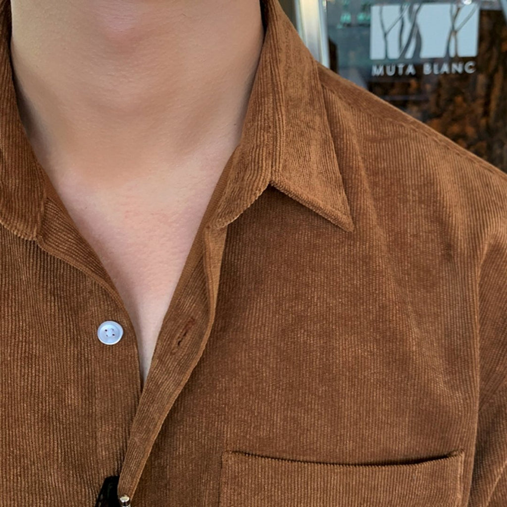 KOREAN CORDUROY SHIRT【KBQ202】 - KBQUNQ｜韓国メンズファッション通販サイト