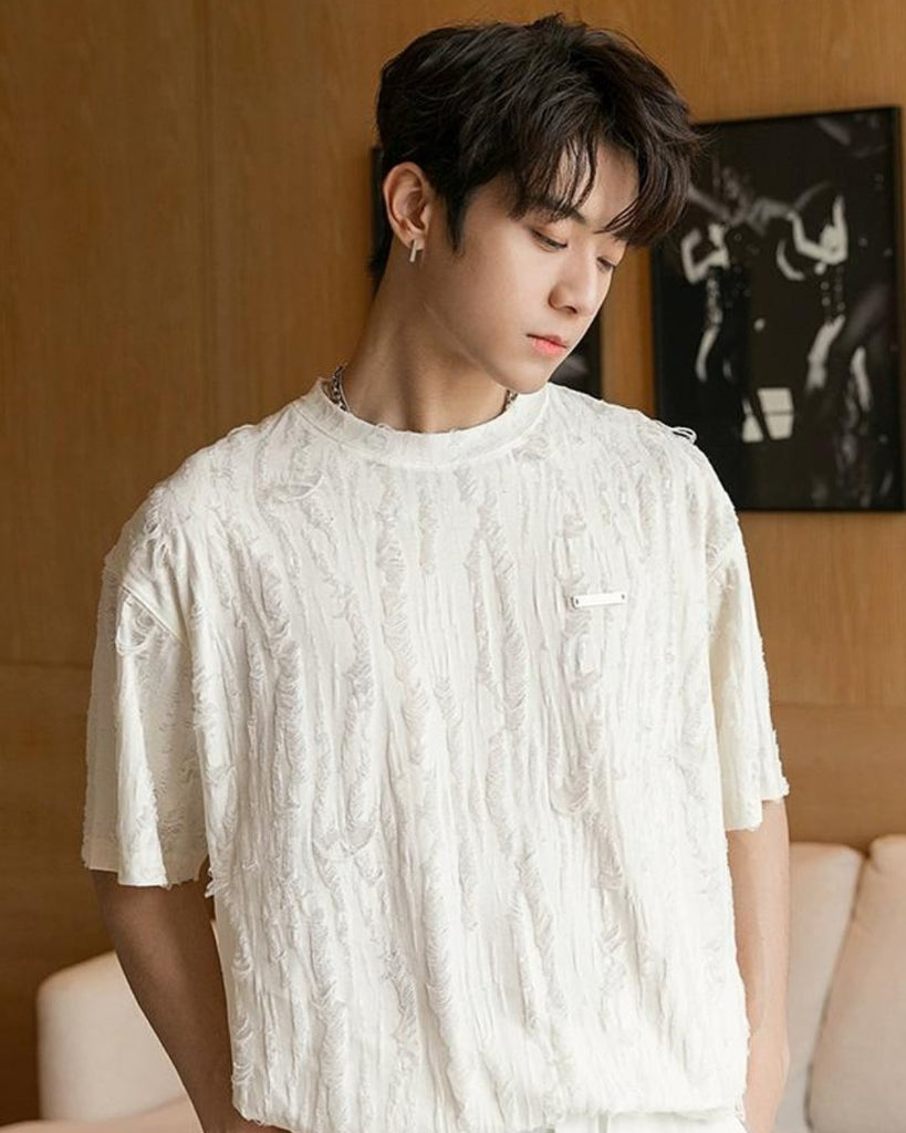 Korean Damage Design T-Shirt CCR0022 - KBQUNQ｜韓国メンズファッション通販サイト