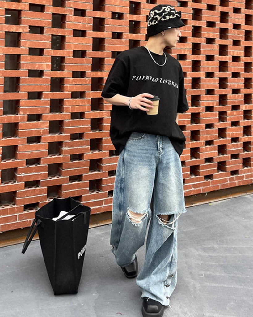 Korean Design Round Neck T-Shirt PLT0026 - KBQUNQ｜韓国メンズファッション通販サイト