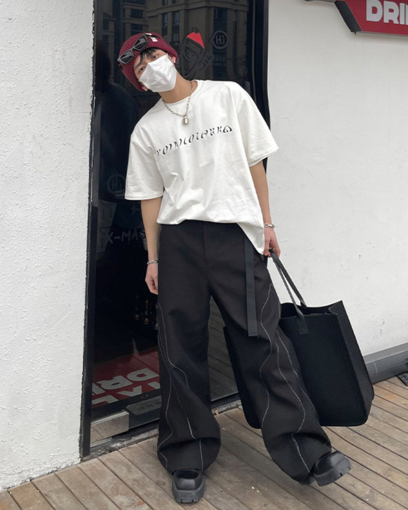 Korean Design Round Neck T-Shirt PLT0026 - KBQUNQ｜韓国メンズファッション通販サイト