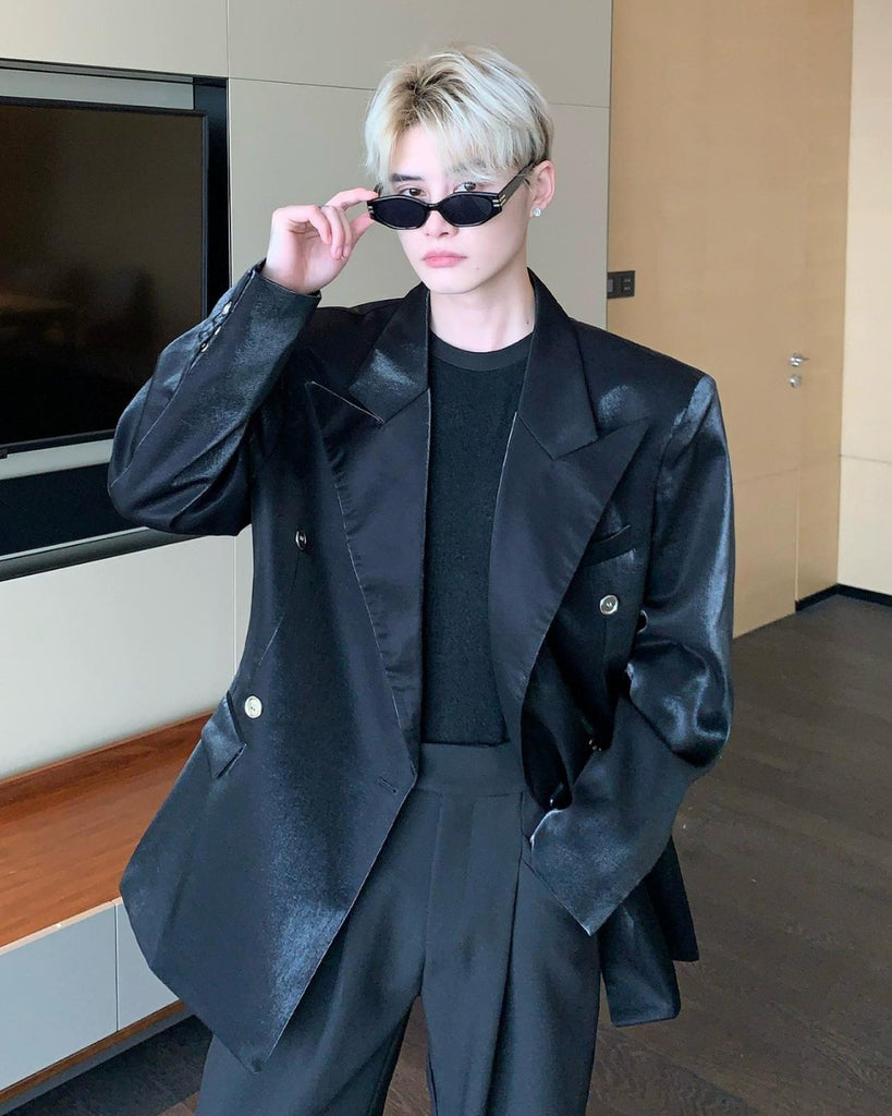 Korean Glossy Jacket CBJ0037 - KBQUNQ｜韓国メンズファッション通販サイト