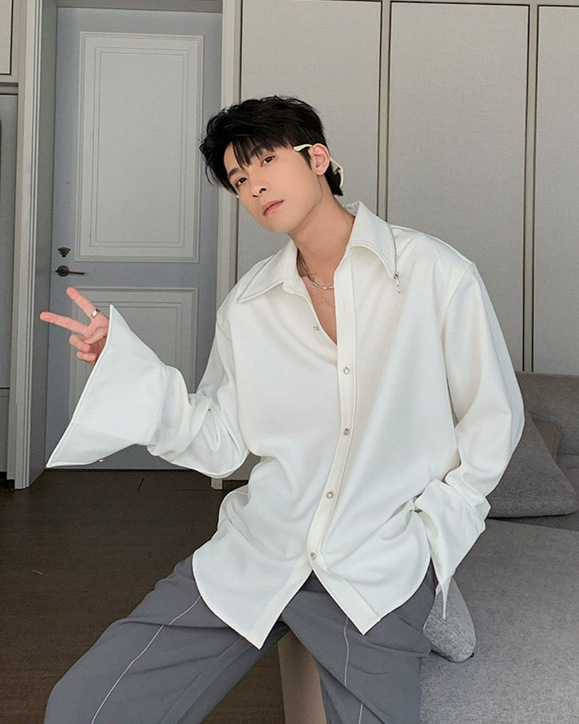 Korean Long Sleeve Shirt HUD0021 - KBQUNQ｜韓国メンズファッション通販サイト