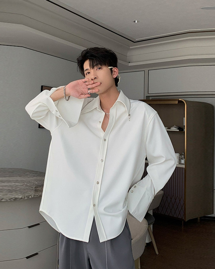 Korean Long Sleeve Shirt HUD0021 - KBQUNQ｜韓国メンズファッション通販サイト