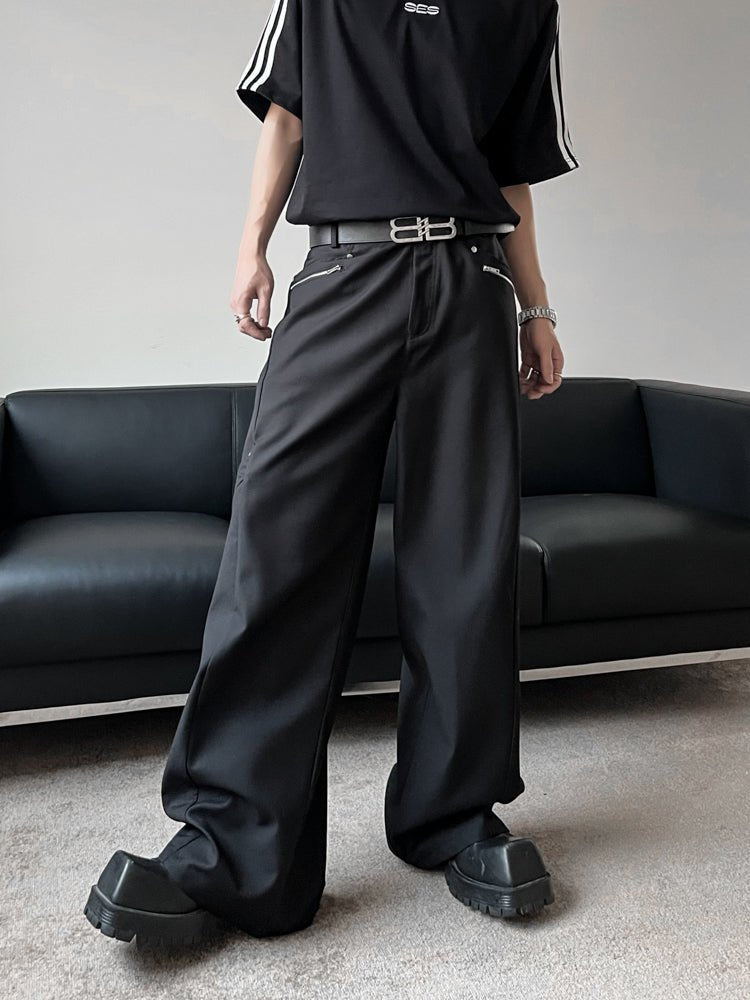 Korean Metal Wide Slacks TNS0103 - KBQUNQ｜韓国メンズファッション通販サイト