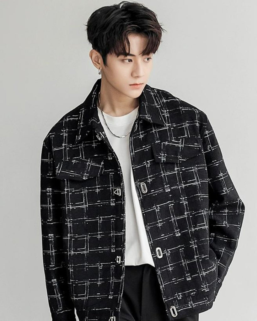 Korean Mode Plaid Jacket CCR0032 - KBQUNQ｜韓国メンズファッション通販サイト