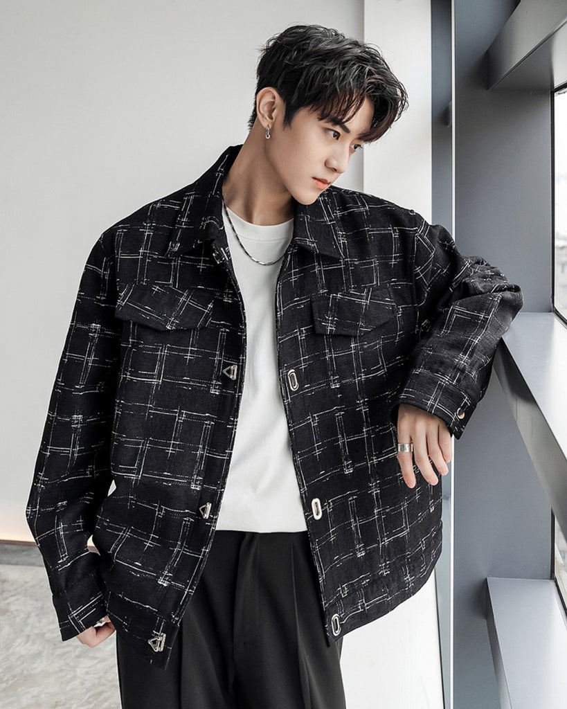 Korean Mode Plaid Jacket CCR0032 - KBQUNQ｜韓国メンズファッション通販サイト