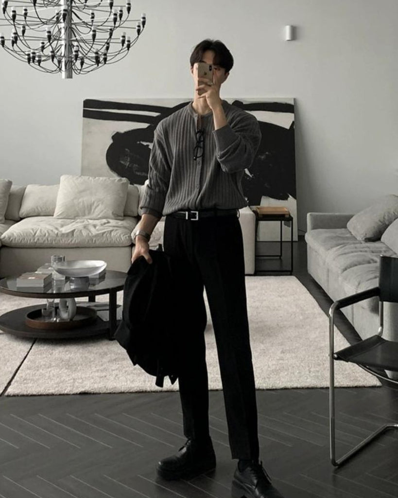 Korean Rib Knit Cardigan VCH0135 - KBQUNQ｜ファッション通販