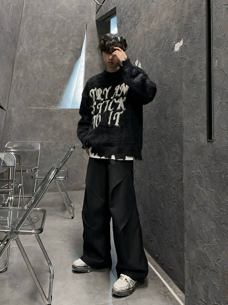 Korean Street Shaggy Knit JMH0082 - KBQUNQ｜ファッション通販