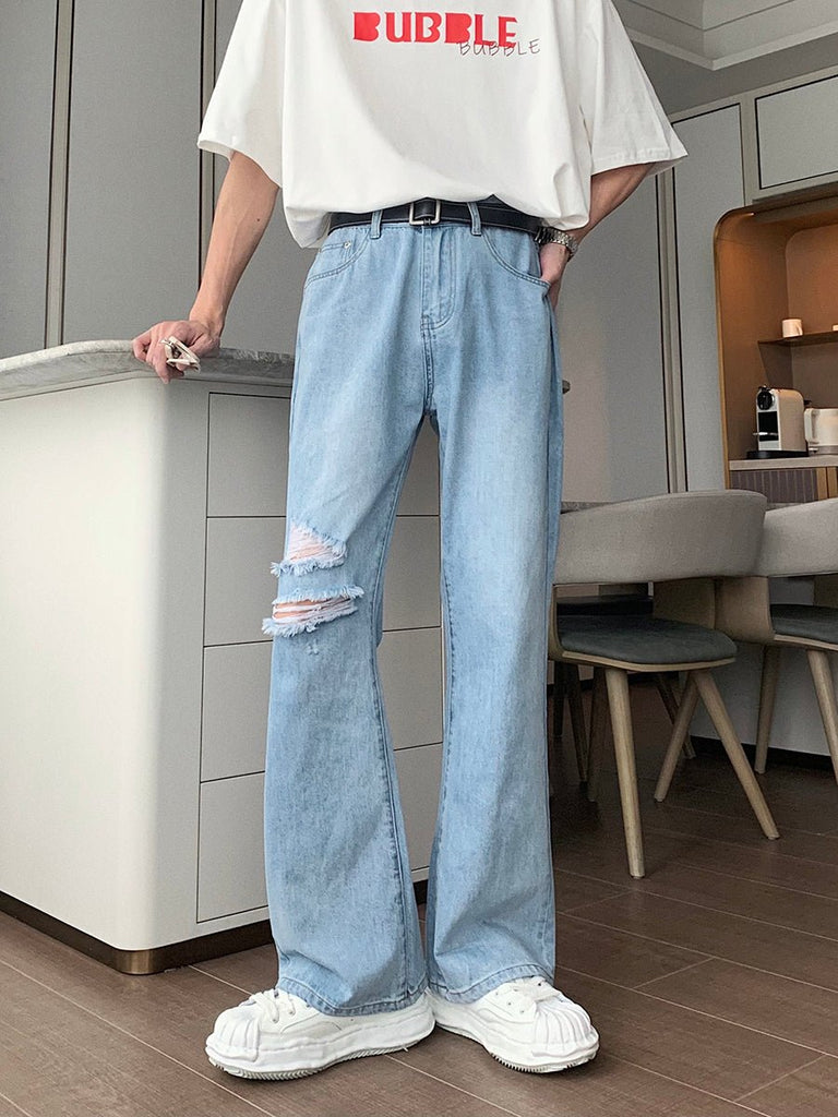 Korean Trendy Jeans HUD0038 - KBQUNQ｜韓国メンズファッション通販サイト