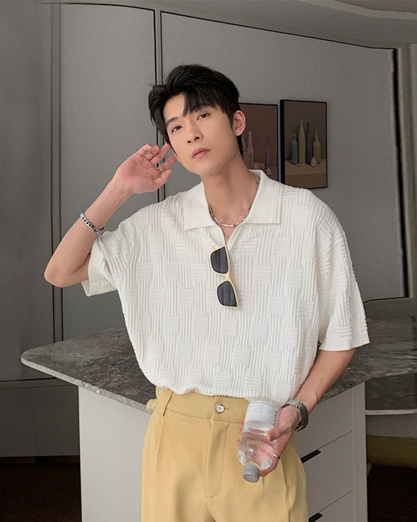 Lapel Loose Polo Shirt HUD0002 - KBQUNQ｜韓国メンズファッション通販サイト