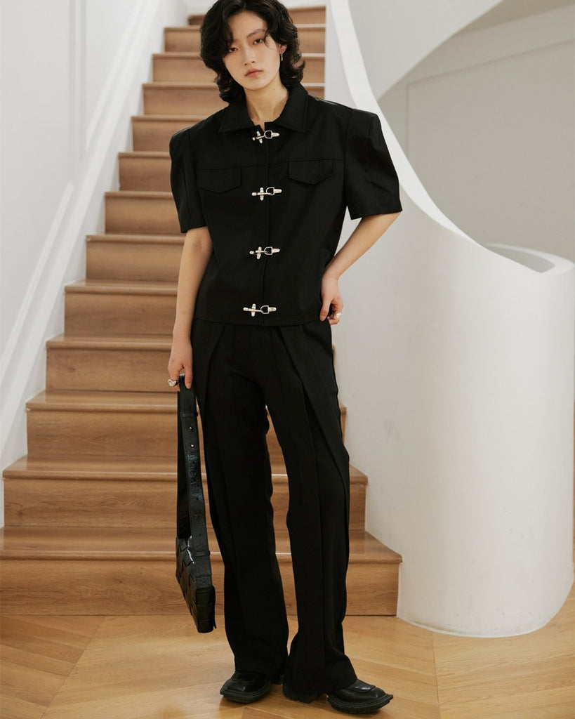Layered Suit Pants SVN0001 - KBQUNQ｜韓国メンズファッション通販サイト