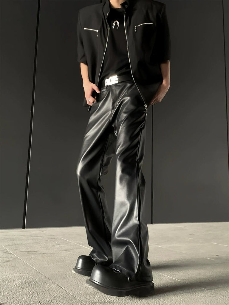 Leather Casual Wide Pants ACT0007 - KBQUNQ｜ファッション通販