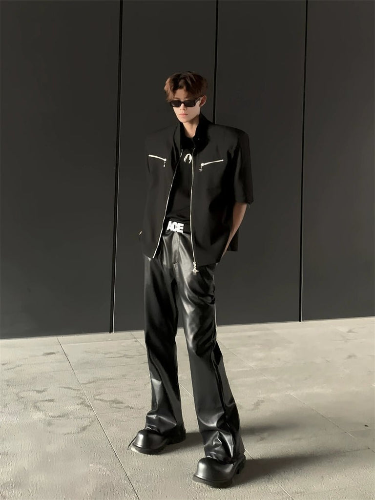 Leather Casual Wide Pants ACT0007 - KBQUNQ｜ファッション通販