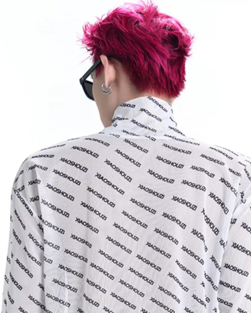 Logo Design Long Sleeve Mock Neck Pullover XSZ0001 - KBQUNQ｜韓国メンズファッション通販サイト