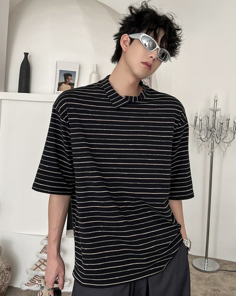 Loose Border Polo Shirt TNS0111 - KBQUNQ｜韓国メンズファッション通販サイト