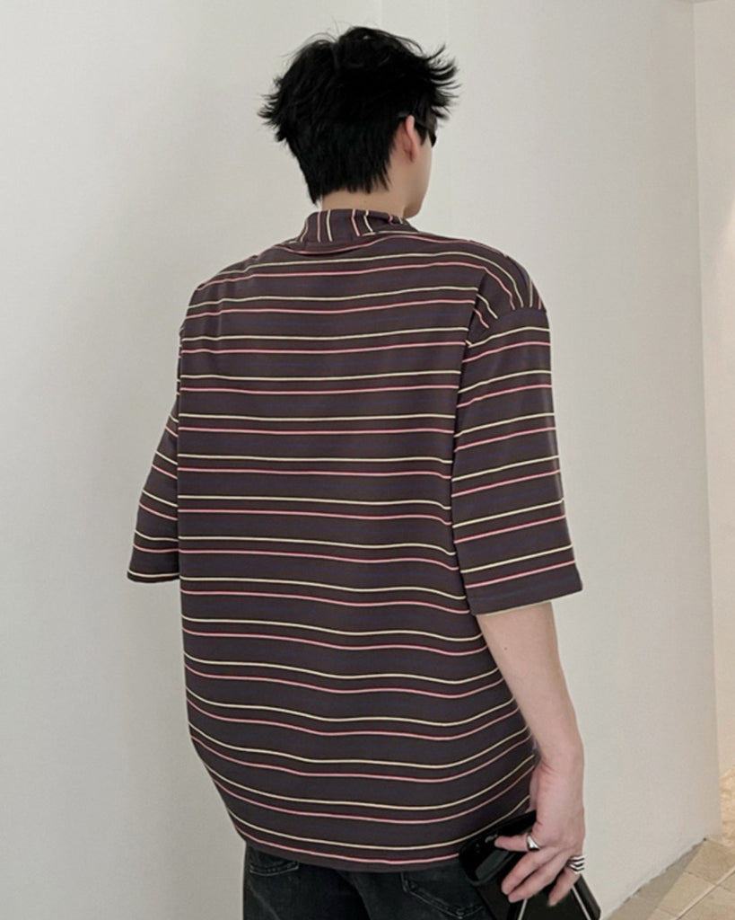 Loose Border Polo Shirt TNS0111 - KBQUNQ｜韓国メンズファッション通販サイト