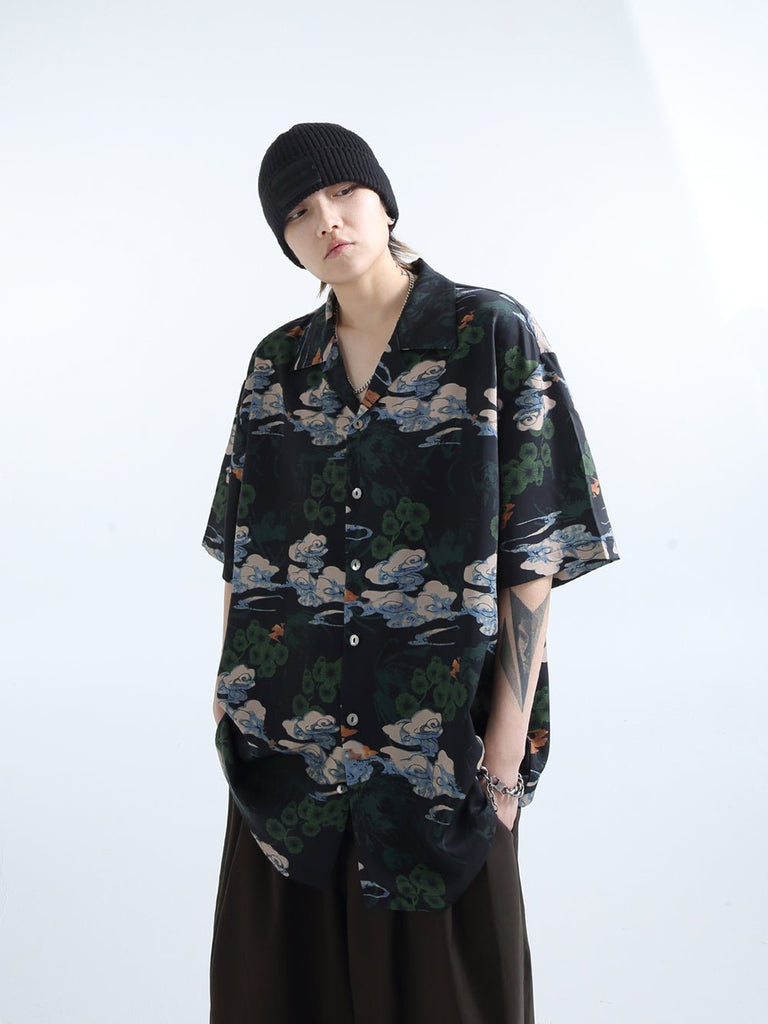 Loose Half Sleeve Shirt GRN0004 - KBQUNQ｜韓国メンズファッション通販サイト