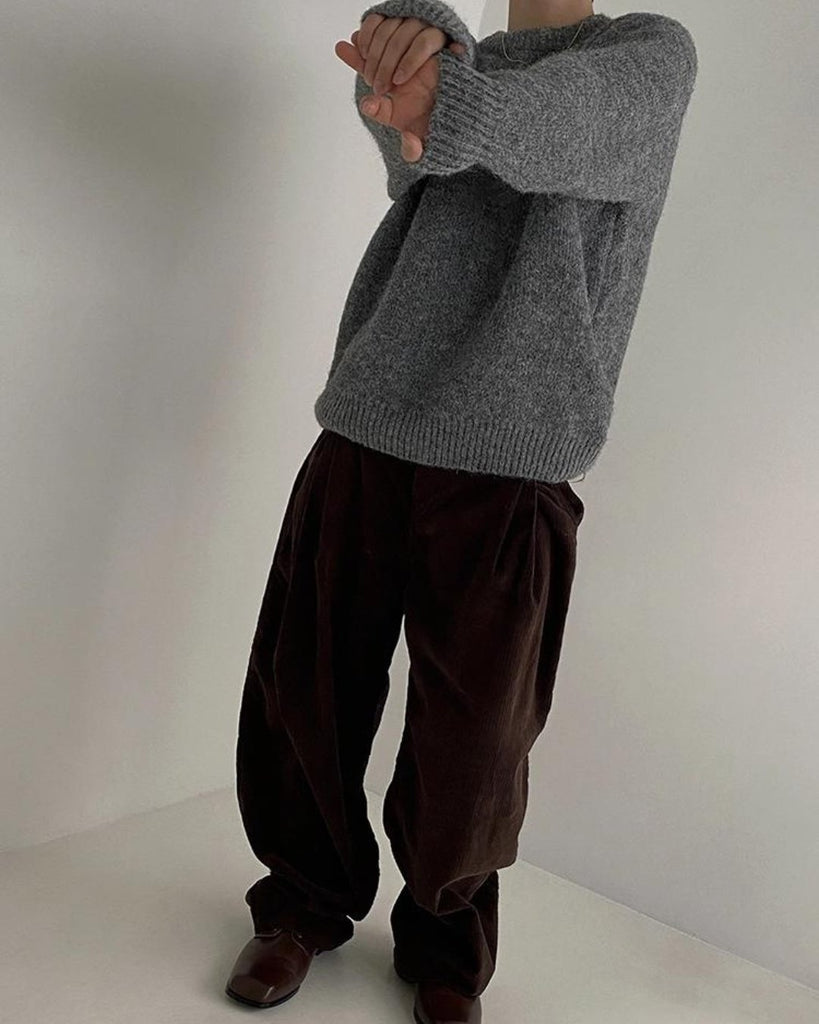 Loose Round Neck Knit VCH0152 - KBQUNQ｜ファッション通販