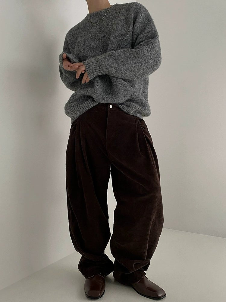 Loose Round Neck Knit VCH0152 - KBQUNQ｜ファッション通販