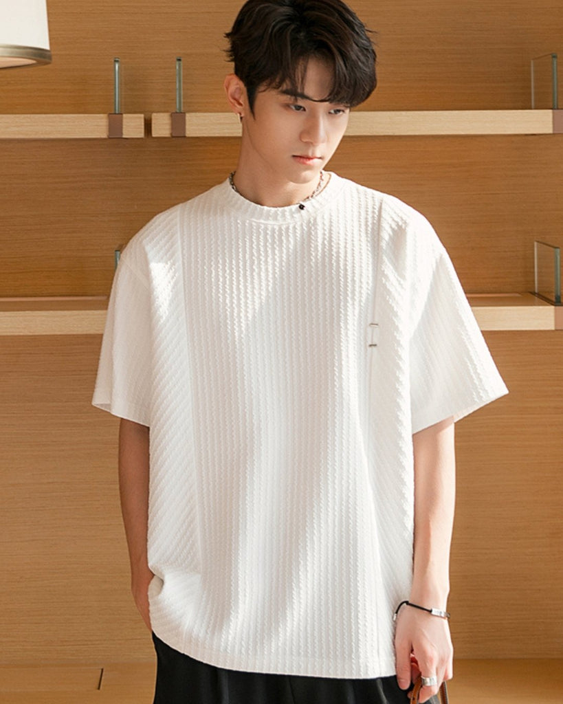 Loose Round Neck T-Shirt CCR0003 - KBQUNQ｜韓国メンズファッション通販サイト