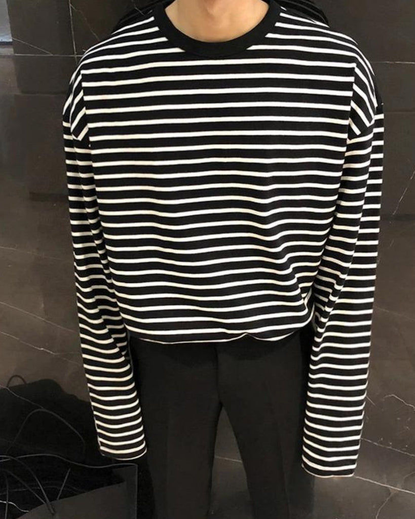 Loose Stripe Long Sleeve T-Shirt VCH0122 - KBQUNQ｜ファッション通販