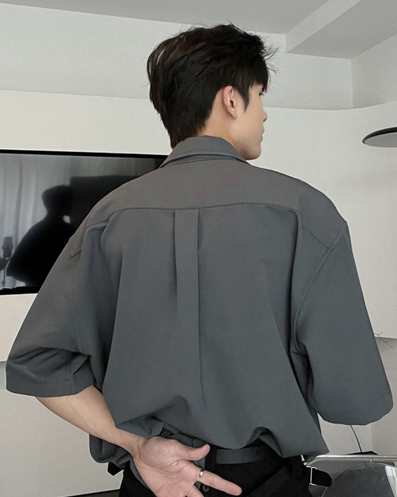 Loose Top No Iron Plain Casual Shirt HUD0020 - KBQUNQ｜韓国メンズファッション通販サイト