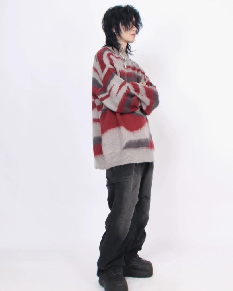 Marble Design Shaggy Knit MZS0001 - KBQUNQ｜ファッション通販