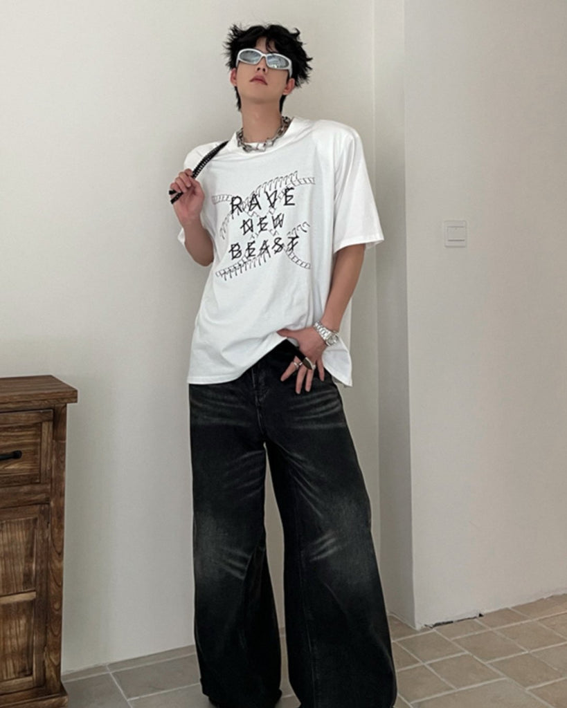 Modern Unique Short Sleeve T-Shirt TNS0113 - KBQUNQ｜韓国メンズファッション通販サイト
